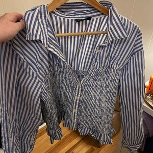 Blue and White Stripped Shirt